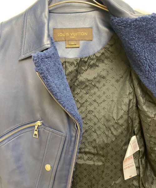 LOUIS VUITTON（ルイ ヴィトン）LOUIS VUITTON (ルイ ヴィトン) ダブルライダースジャケット ブルー サイズ:34の古着・服飾アイテム