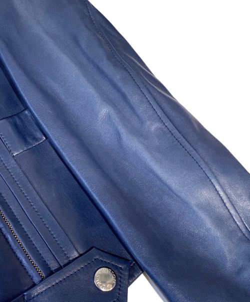 LOUIS VUITTON（ルイ ヴィトン）LOUIS VUITTON (ルイ ヴィトン) ダブルライダースジャケット ブルー サイズ:34の古着・服飾アイテム
