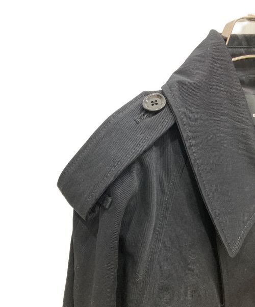 08sircus（ゼロエイトサーカス）08sircus (ゼロエイトサーカス) Nylon twill trench layered padded coat　S23AW-OT05 ブラックの古着・服飾アイテム