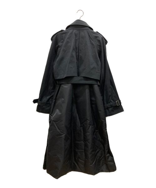 08sircus（ゼロエイトサーカス）08sircus (ゼロエイトサーカス) Nylon twill trench layered padded coat　S23AW-OT05 ブラックの古着・服飾アイテム