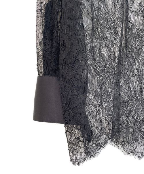 DOLCE & GABBANA（ドルチェ＆ガッバーナ）DOLCE & GABBANA (ドルチェ＆ガッバーナ) Chantilly lace shirt  ブラック サイズ:36の古着・服飾アイテム