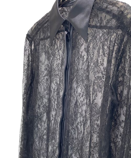 DOLCE & GABBANA（ドルチェ＆ガッバーナ）DOLCE & GABBANA (ドルチェ＆ガッバーナ) Chantilly lace shirt  ブラック サイズ:36の古着・服飾アイテム