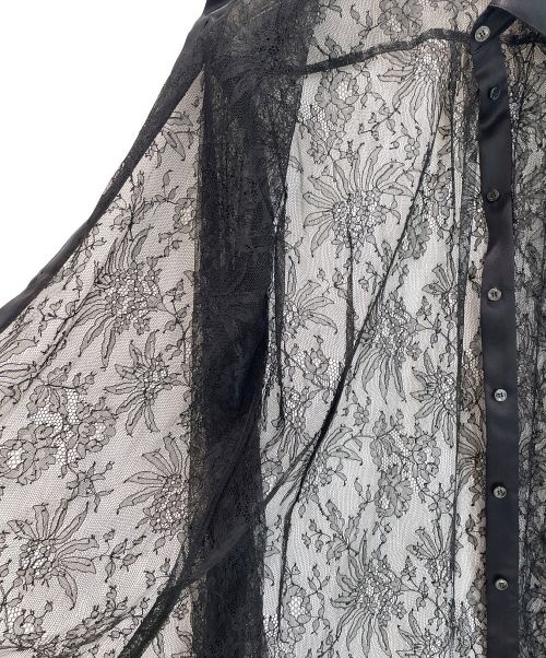 DOLCE & GABBANA（ドルチェ＆ガッバーナ）DOLCE & GABBANA (ドルチェ＆ガッバーナ) Chantilly lace shirt  ブラック サイズ:36の古着・服飾アイテム