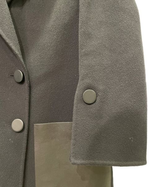FENDI（フェンディ）FENDI (フェンディ) レザーポケットブレストコート ブラック サイズ:38の古着・服飾アイテム