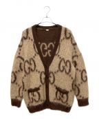 GUCCIグッチ）の古着「リバーシブル GG モヘア ウール カーディガン」｜ブラウン