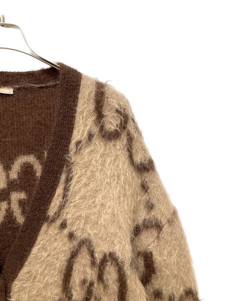 GUCCI（グッチ）GUCCI (グッチ) リバーシブル GG モヘア ウール カーディガン ブラウン サイズ:Mの古着・服飾アイテム