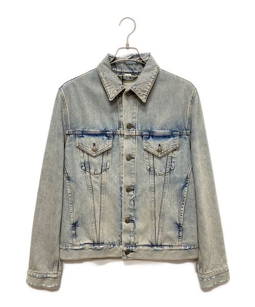 GUCCI（グッチ）GUCCI (グッチ) GUCCYベアワッペントラッカーデニムジャケット スカイブルー サイズ:44の古着・服飾アイテム