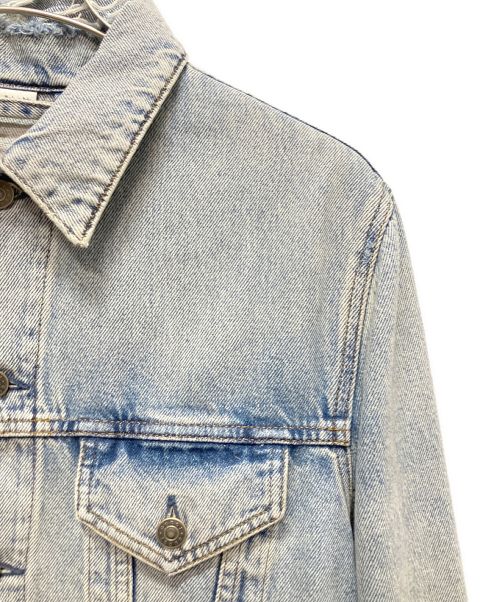 GUCCI（グッチ）GUCCI (グッチ) GUCCYベアワッペントラッカーデニムジャケット スカイブルー サイズ:44の古着・服飾アイテム