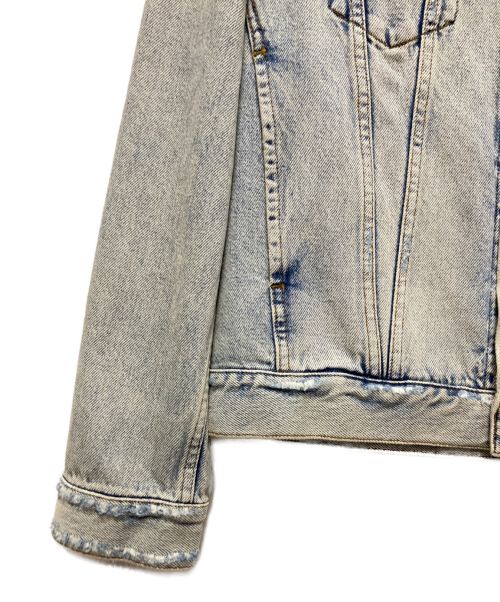 GUCCI（グッチ）GUCCI (グッチ) GUCCYベアワッペントラッカーデニムジャケット スカイブルー サイズ:44の古着・服飾アイテム