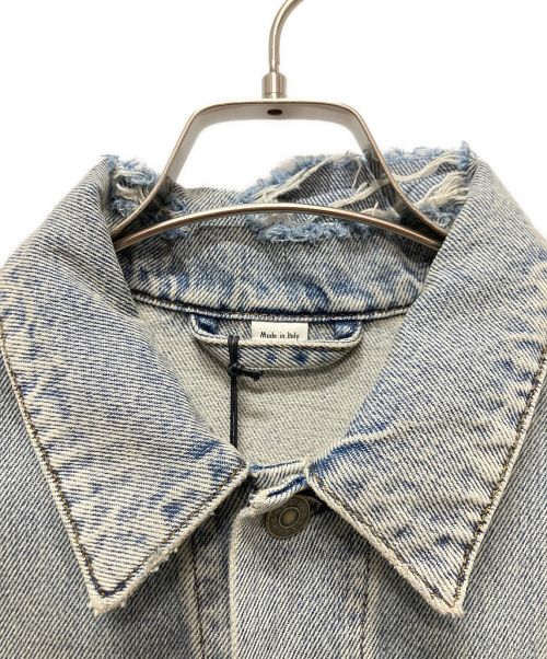 GUCCI（グッチ）GUCCI (グッチ) GUCCYベアワッペントラッカーデニムジャケット スカイブルー サイズ:44の古着・服飾アイテム