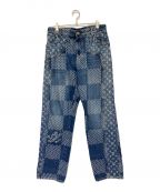 LOUIS VUITTONルイ ヴィトン）の古着「Giant Damier Waves MNGM Denim Pants」｜ブルー