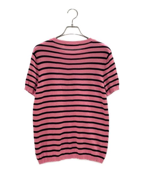 Christian Dior（クリスチャン ディオール）Christian Dior (クリスチャン ディオール) J'ADIOR スパイダー ボーダー ニット カットソー ピンク サイズ:38の古着・服飾アイテム