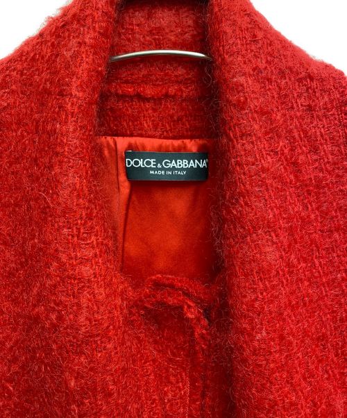 DOLCE & GABBANA（ドルチェ＆ガッバーナ）DOLCE & GABBANA (ドルチェ＆ガッバーナ) モヘアコート レッド サイズ:36の古着・服飾アイテム
