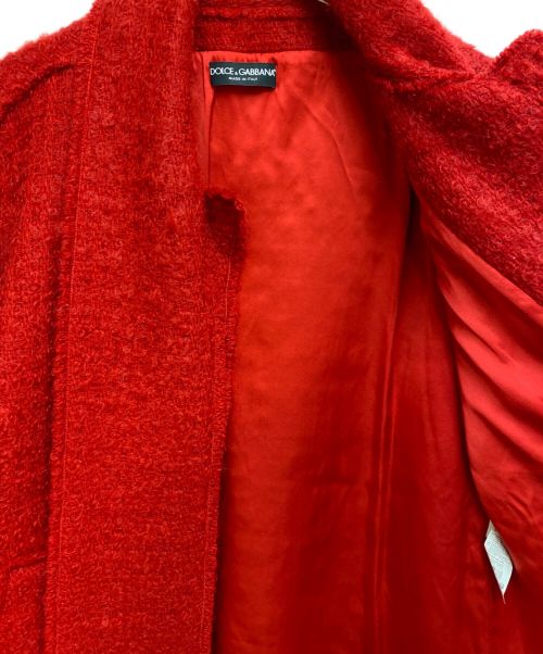 DOLCE & GABBANA（ドルチェ＆ガッバーナ）DOLCE & GABBANA (ドルチェ＆ガッバーナ) モヘアコート レッド サイズ:36の古着・服飾アイテム