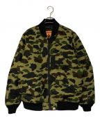 A BATHING APEアベイシングエイプ）の古着「1ST CAMO NYLON TWILL MA-1」｜グリーン