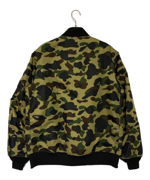 A BATHING APE（アベイシングエイプ）A BATHING APE (アベイシングエイプ) 1ST CAMO NYLON TWILL MA-1 グリーン サイズ:Lの古着・服飾アイテム