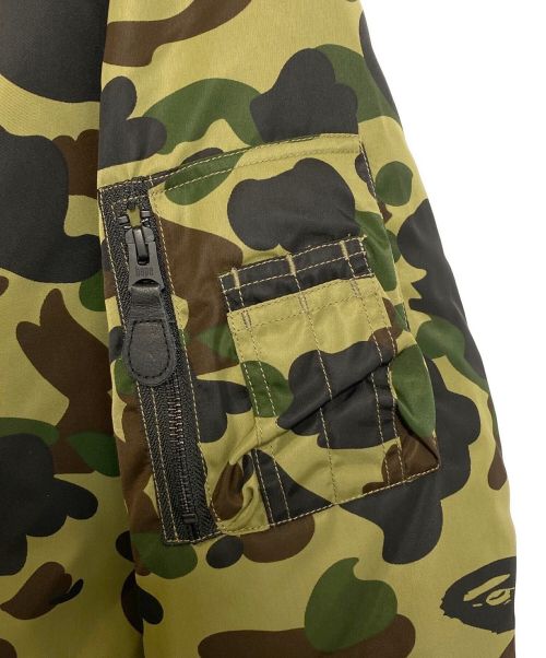 A BATHING APE（アベイシングエイプ）A BATHING APE (アベイシングエイプ) 1ST CAMO NYLON TWILL MA-1 グリーン サイズ:Lの古着・服飾アイテム