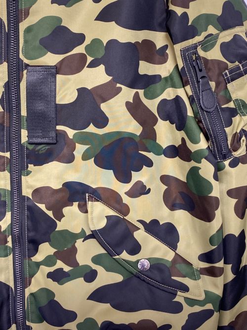 A BATHING APE（アベイシングエイプ）A BATHING APE (アベイシングエイプ) 1ST CAMO NYLON TWILL MA-1 グリーン サイズ:Lの古着・服飾アイテム