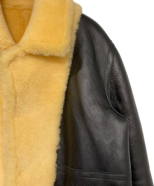 SEVESKIG（セヴシグ）SEVESKIG (セヴシグ) AMERICAN MOUTON REVERSIBLE BOA JACKET ブラック×ベージュ サイズ:SIZE Sの古着・服飾アイテム