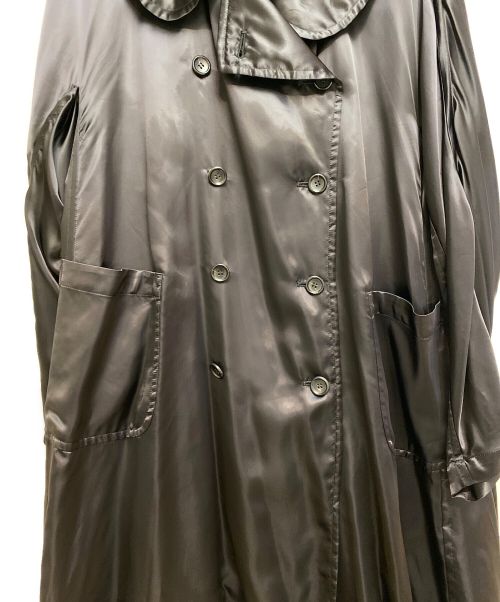 COMME des GARCONS HOMME PLUS（コムデギャルソンオムプリュス）COMME des GARCONS HOMME PLUS (コムデギャルソンオムプリュス) 22SS 花の存在期 バックスカルプリント丸襟キュプラコート ブラック サイズ:Sの古着・服飾アイテム
