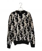 Diorディオール）の古着「総柄プリントニット」｜ブラック×シルバー