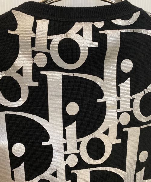 Dior（ディオール）Dior (ディオール) 総柄プリントニット ブラック×シルバー サイズ:XSの古着・服飾アイテム