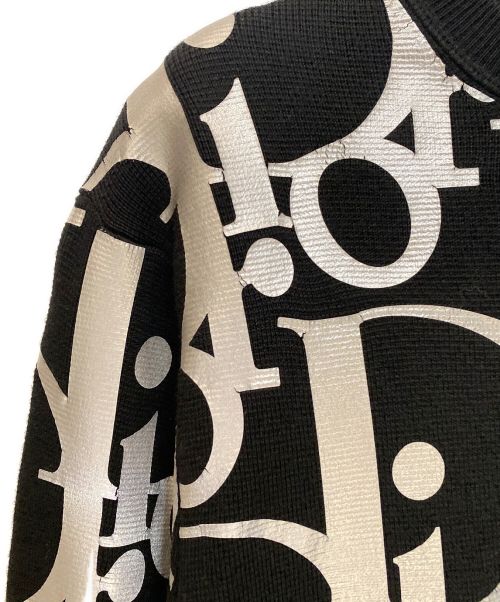 Dior（ディオール）Dior (ディオール) 総柄プリントニット ブラック×シルバー サイズ:XSの古着・服飾アイテム