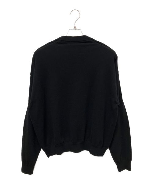 BALENCIAGA（バレンシアガ）BALENCIAGA (バレンシアガ) BBロゴ刺繍ショルダーデザインニット ブラック サイズ:Sの古着・服飾アイテム