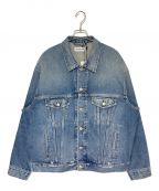 BALENCIAGAバレンシアガ）の古着「バックロゴストーンオーバーサイズデニムジャケット」｜ブルー