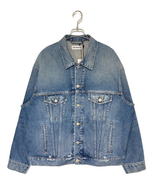 BALENCIAGA（バレンシアガ）BALENCIAGA (バレンシアガ) バックロゴストーンオーバーサイズデニムジャケット ブルー サイズ:34の古着・服飾アイテム