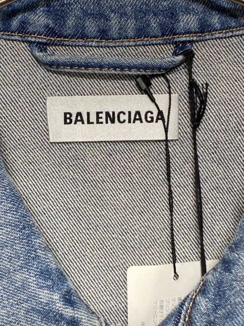 BALENCIAGA（バレンシアガ）BALENCIAGA (バレンシアガ) バックロゴストーンオーバーサイズデニムジャケット ブルー サイズ:34の古着・服飾アイテム