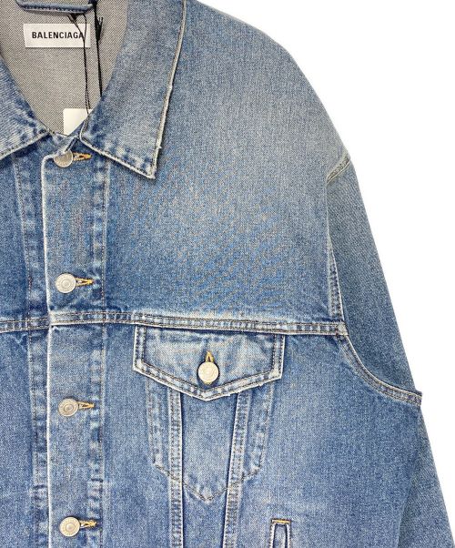 BALENCIAGA（バレンシアガ）BALENCIAGA (バレンシアガ) バックロゴストーンオーバーサイズデニムジャケット ブルー サイズ:34の古着・服飾アイテム