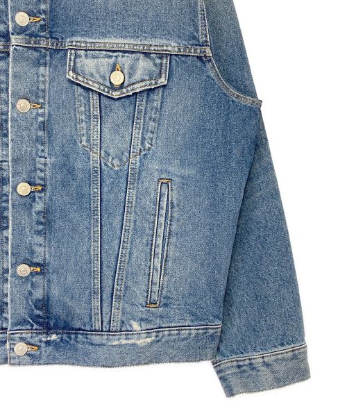 BALENCIAGA（バレンシアガ）BALENCIAGA (バレンシアガ) バックロゴストーンオーバーサイズデニムジャケット ブルー サイズ:34の古着・服飾アイテム