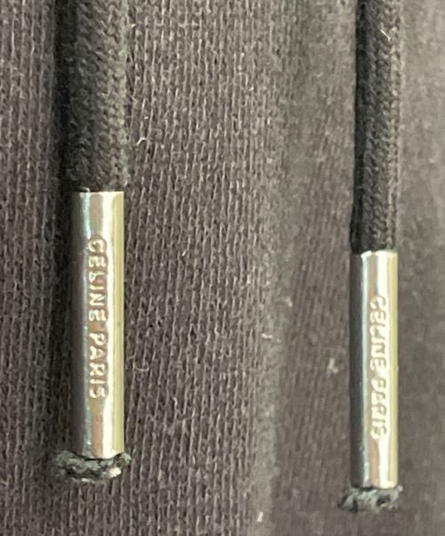 CELINE（セリーヌ）CELINE (セリーヌ) バックプリントパーカー ブラック サイズ:Sの古着・服飾アイテム