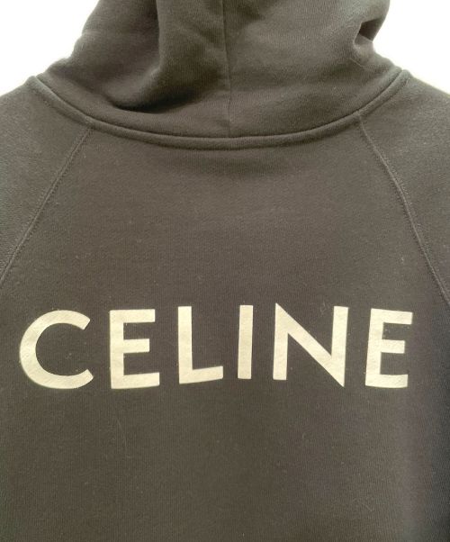 CELINE（セリーヌ）CELINE (セリーヌ) バックプリントパーカー ブラック サイズ:Sの古着・服飾アイテム