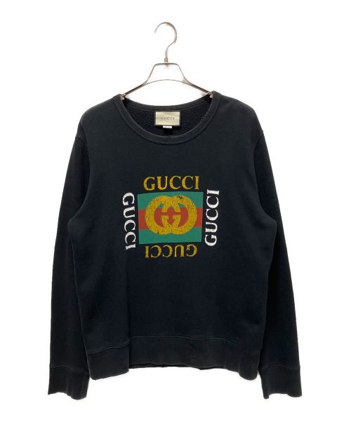 GUCCI（グッチ）GUCCI (グッチ) プリントスウェット ブラック サイズ:Lの古着・服飾アイテム
