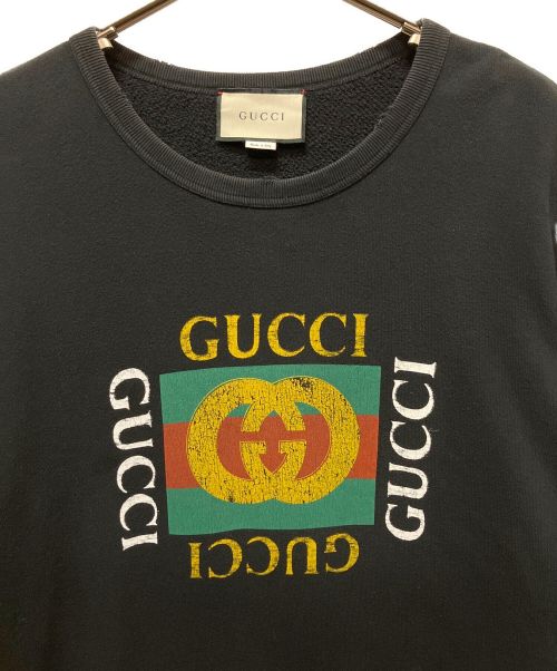GUCCI（グッチ）GUCCI (グッチ) プリントスウェット ブラック サイズ:Lの古着・服飾アイテム