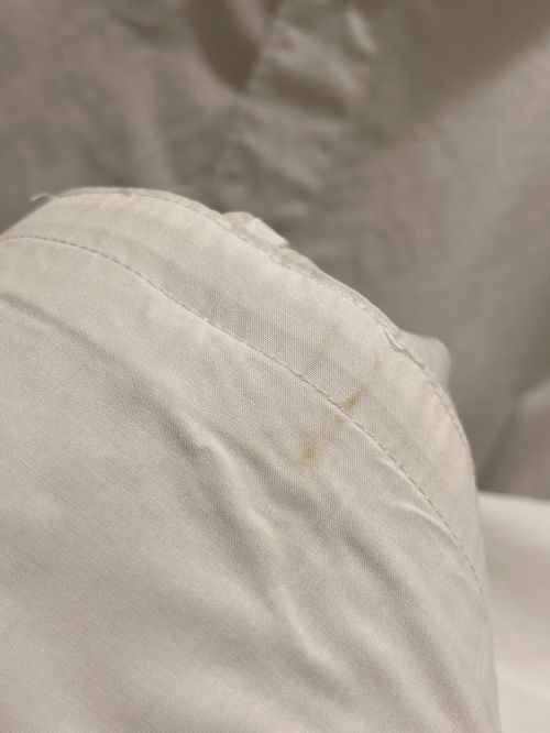 LOUIS VUITTON（ルイ ヴィトン）LOUIS VUITTON (ルイ ヴィトン) Logo print shirt ホワイト×ネイビー サイズ:Sの古着・服飾アイテム