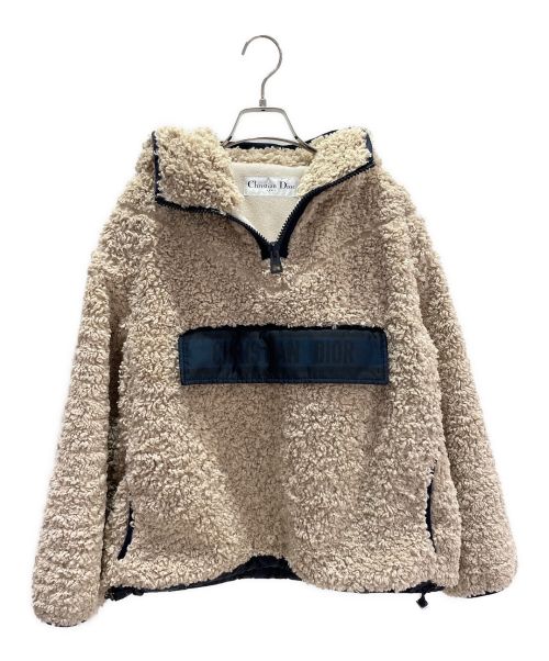Christian Dior（クリスチャン ディオール）Christian Dior (クリスチャン ディオール) Anorak Fleece Hoodie ベージュ×ネイビー サイズ:Sの古着・服飾アイテム