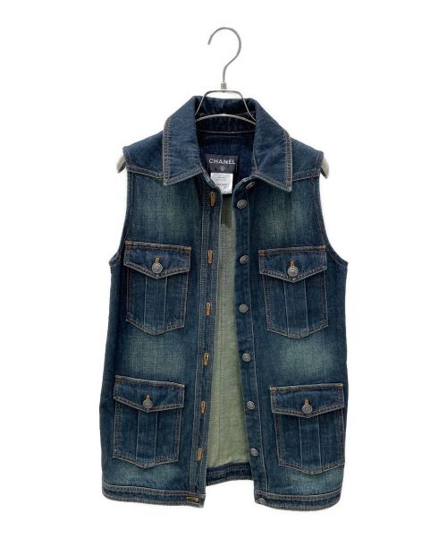 CHANEL（シャネル）CHANEL (シャネル) Sleeveless Denim Dress インディゴ サイズ:36の古着・服飾アイテム