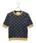 GUCCI（グッチ）の古着「GGコットンラメ ファブリック トップス」｜ネイビー×ゴールド