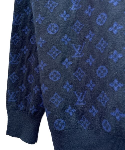 LOUIS VUITTON（ルイ ヴィトン）LOUIS VUITTON (ルイ ヴィトン) カシミヤ×ウール モノグラム ニット プルオーバー ネイビー×ブルー サイズ:Mの古着・服飾アイテム