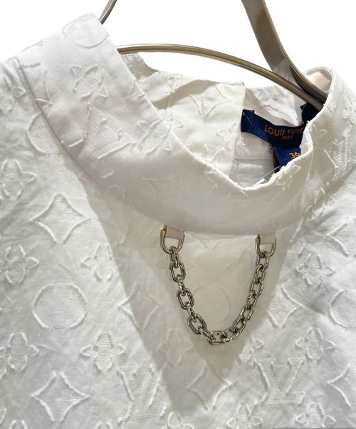 LOUIS VUITTON（ルイ ヴィトン）LOUIS VUITTON (ルイ ヴィトン) モノグラム エンボス コットン ブラウス ホワイト サイズ:36の古着・服飾アイテム