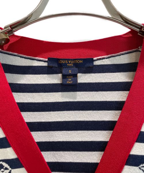 LOUIS VUITTON（ルイ ヴィトン）LOUIS VUITTON (ルイ ヴィトン)  LVエスカル モノグラム ボーダーニット カーディガン アイボリー×ネイビー サイズ:Sの古着・服飾アイテム