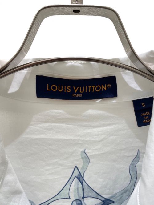 LOUIS VUITTON（ルイ ヴィトン）LOUIS VUITTON (ルイ ヴィトン) Monogram open collar shirt ホワイト×ブルー サイズ:Sの古着・服飾アイテム