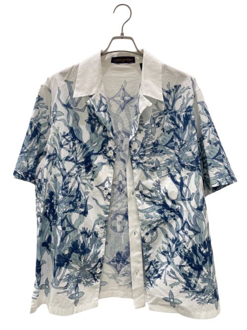 LOUIS VUITTON（ルイ ヴィトン）LOUIS VUITTON (ルイ ヴィトン) Monogram open collar shirt ホワイト×ブルー サイズ:Sの古着・服飾アイテム