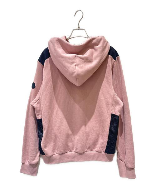 MONCLER（モンクレール）MONCLER (モンクレール) Logo-Print Panelled Hoodie ピンク サイズ:Sの古着・服飾アイテム