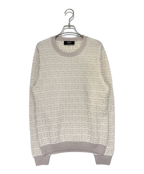 FENDI（フェンディ）FENDI (フェンディ) FF総柄ニット ライトピンク サイズ:44の古着・服飾アイテム