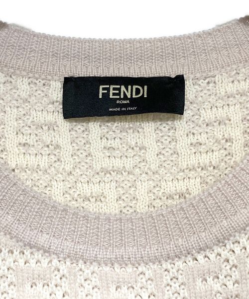 FENDI（フェンディ）FENDI (フェンディ) FF総柄ニット ライトピンク サイズ:44の古着・服飾アイテム