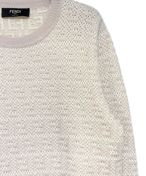 FENDI（フェンディ）FENDI (フェンディ) FF総柄ニット ライトピンク サイズ:44の古着・服飾アイテム